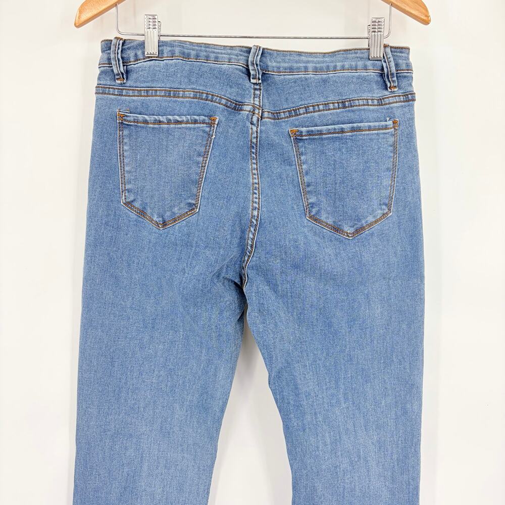 Luxe Moda Y2K Festival Flare Womens Jeans Sz 10/12 Ruffle Hem Bell Bottom Disco - Picture 7 of 11